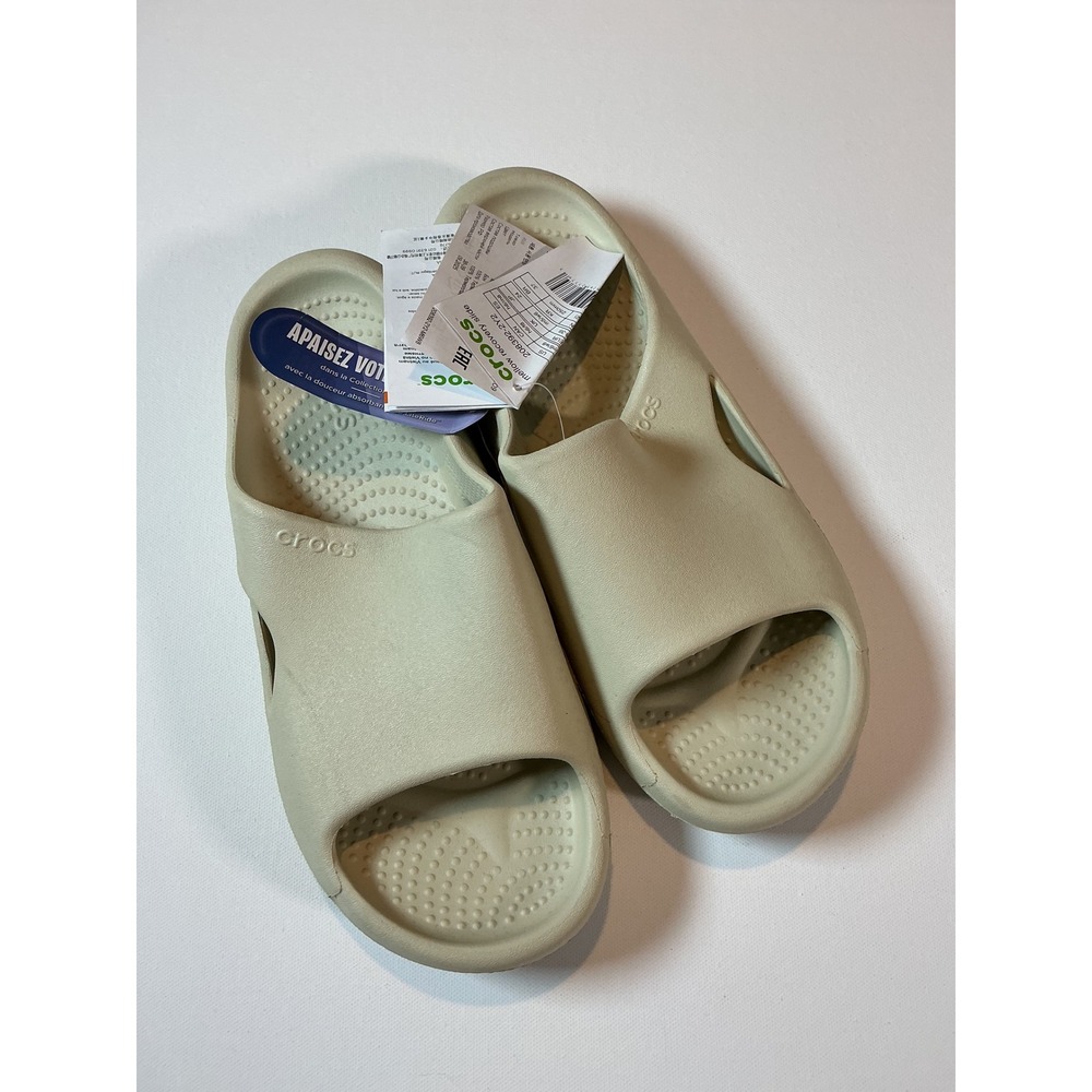 NWT Crocs Mellow Recovery Slides Bone Beige Unisex W8/M6